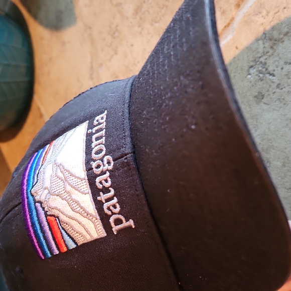 Patagonia Black Cap with Colorful Mountain Design Unisex - Picture 8 of 11